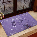 Lupus Cannot Stop Me Australia Floral Rubber Doormat Purple Ribbon