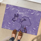 Lupus Cannot Stop Me Australia Floral Rubber Doormat Purple Ribbon