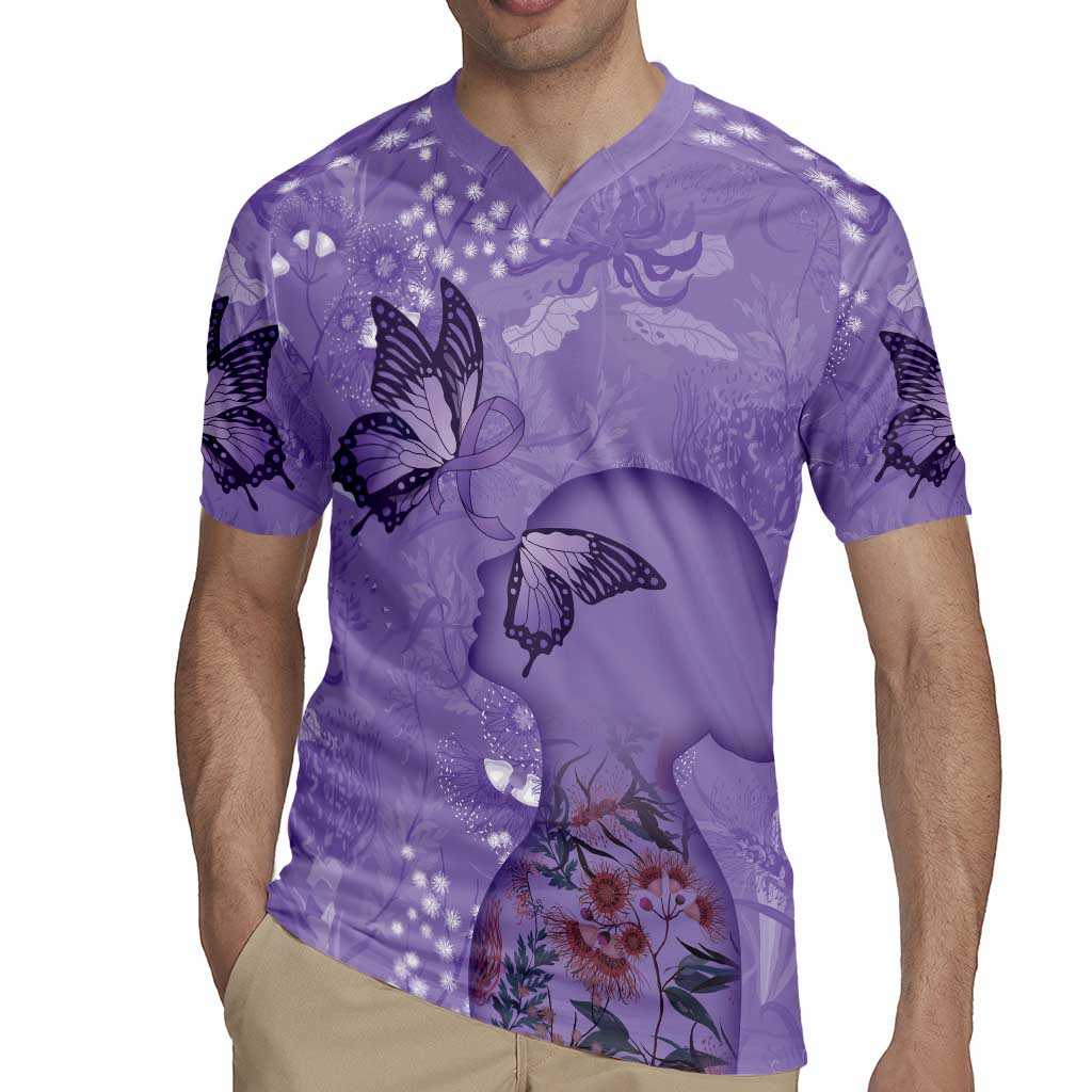 Lupus Cannot Stop Me Australia Floral Rugby Jersey Purple Ribbon