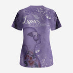 Lupus Cannot Stop Me Australia Floral Scrub Top Purple Ribbon