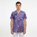 Lupus Cannot Stop Me Australia Floral Scrub Top Purple Ribbon