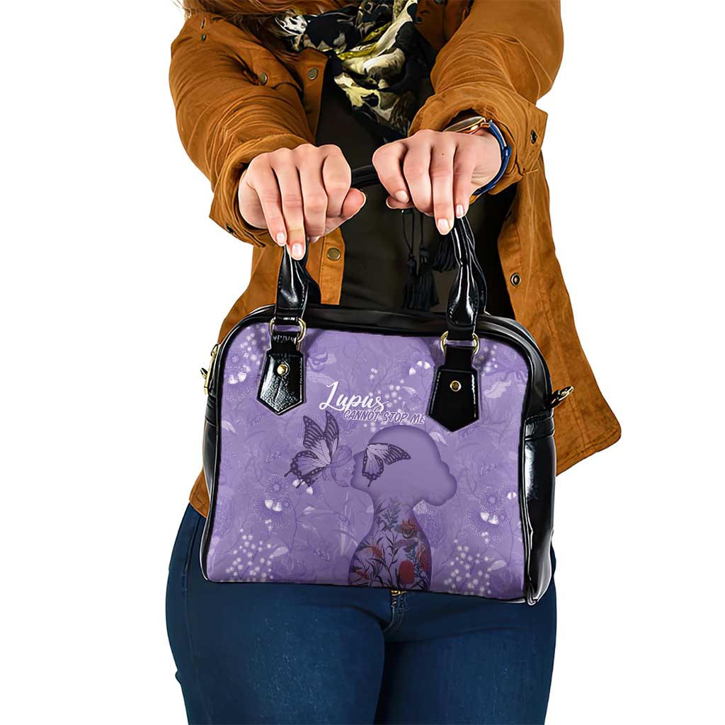 Lupus Cannot Stop Me Australia Floral Shoulder Handbag Purple Ribbon