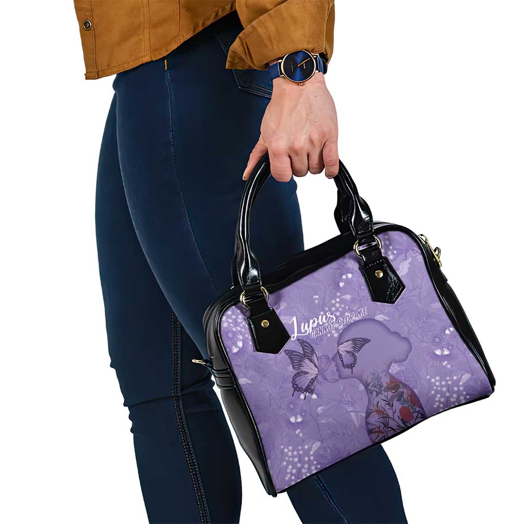 Lupus Cannot Stop Me Australia Floral Shoulder Handbag Purple Ribbon