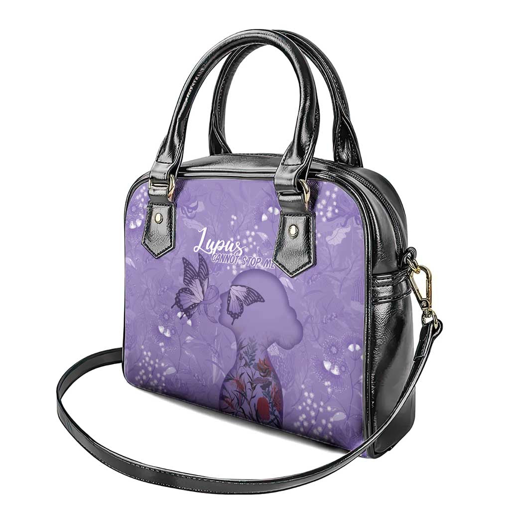 Lupus Cannot Stop Me Australia Floral Shoulder Handbag Purple Ribbon
