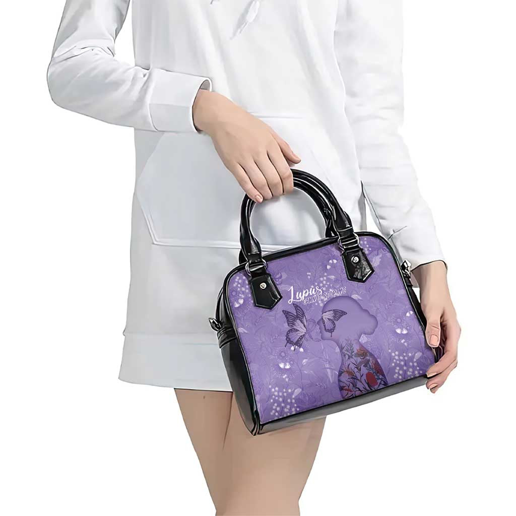 Lupus Cannot Stop Me Australia Floral Shoulder Handbag Purple Ribbon