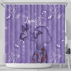 Lupus Cannot Stop Me Australia Floral Shower Curtain Purple Ribbon