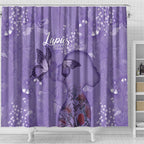Lupus Cannot Stop Me Australia Floral Shower Curtain Purple Ribbon