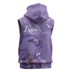 Lupus Cannot Stop Me Australia Floral Sleeveless Hoodie Purple Ribbon