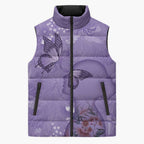 Lupus Cannot Stop Me Australia Floral Sleeveless Puffer Jacket Purple Ribbon