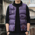 Lupus Cannot Stop Me Australia Floral Sleeveless Puffer Jacket Purple Ribbon