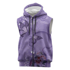 Lupus Cannot Stop Me Australia Floral Sleeveless Zip Hoodie Purple Ribbon