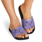 Lupus Cannot Stop Me Australia Floral Slide Sandals Purple Ribbon