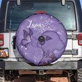 Lupus Cannot Stop Me Australia Floral Spare Tire Cover Purple Ribbon