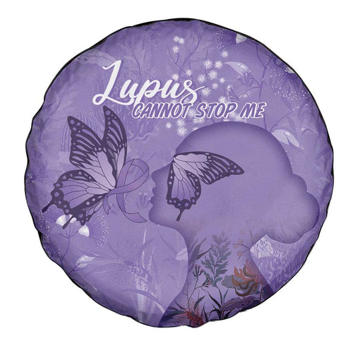 Lupus Cannot Stop Me Australia Floral Spare Tire Cover Purple Ribbon