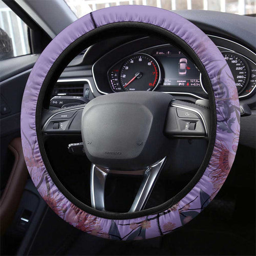 Lupus Cannot Stop Me Australia Floral Steering Wheel Cover Purple Ribbon
