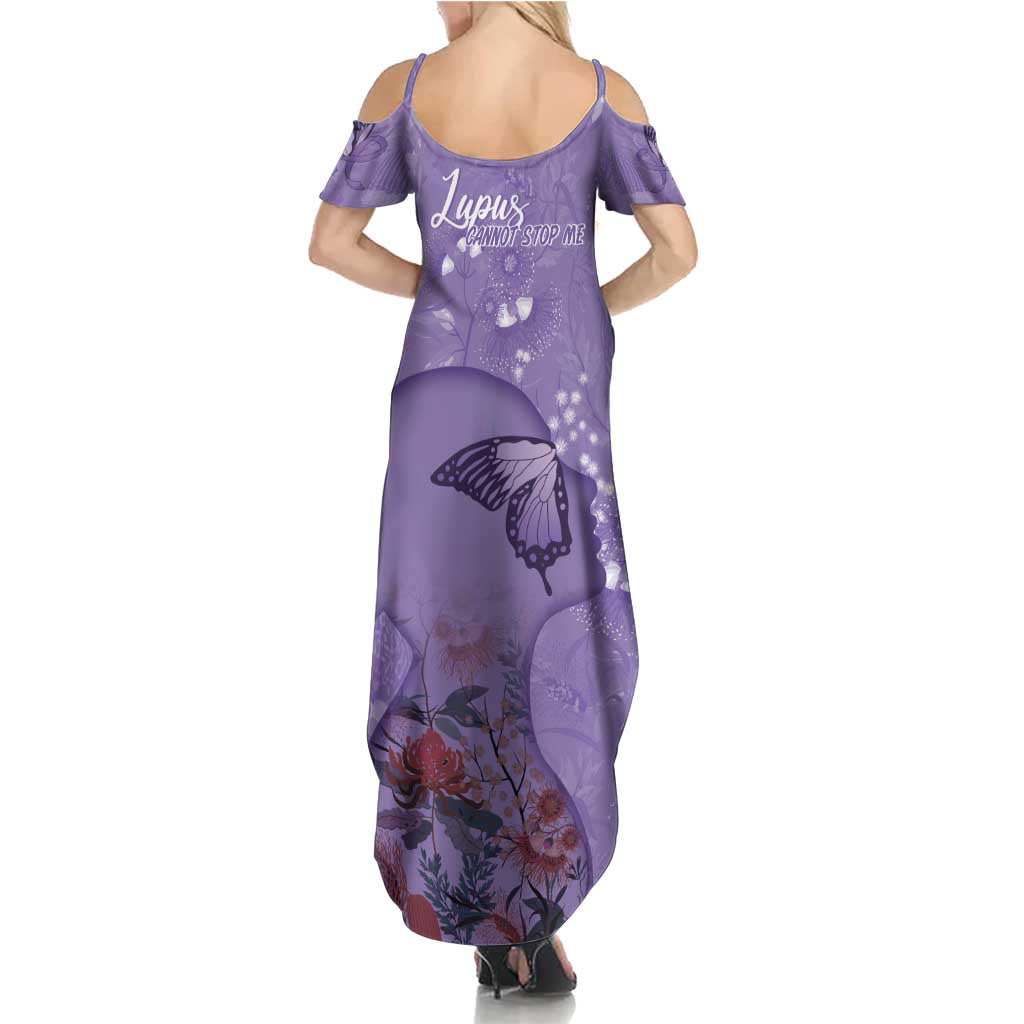 Lupus Cannot Stop Me Australia Floral Summer Maxi Dress Purple Ribbon