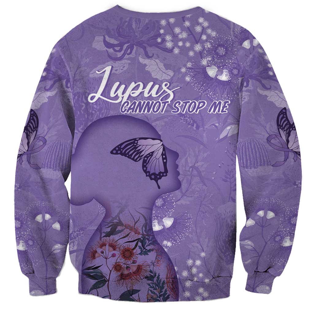 Lupus Cannot Stop Me Australia Floral Sweatshirt Purple Ribbon