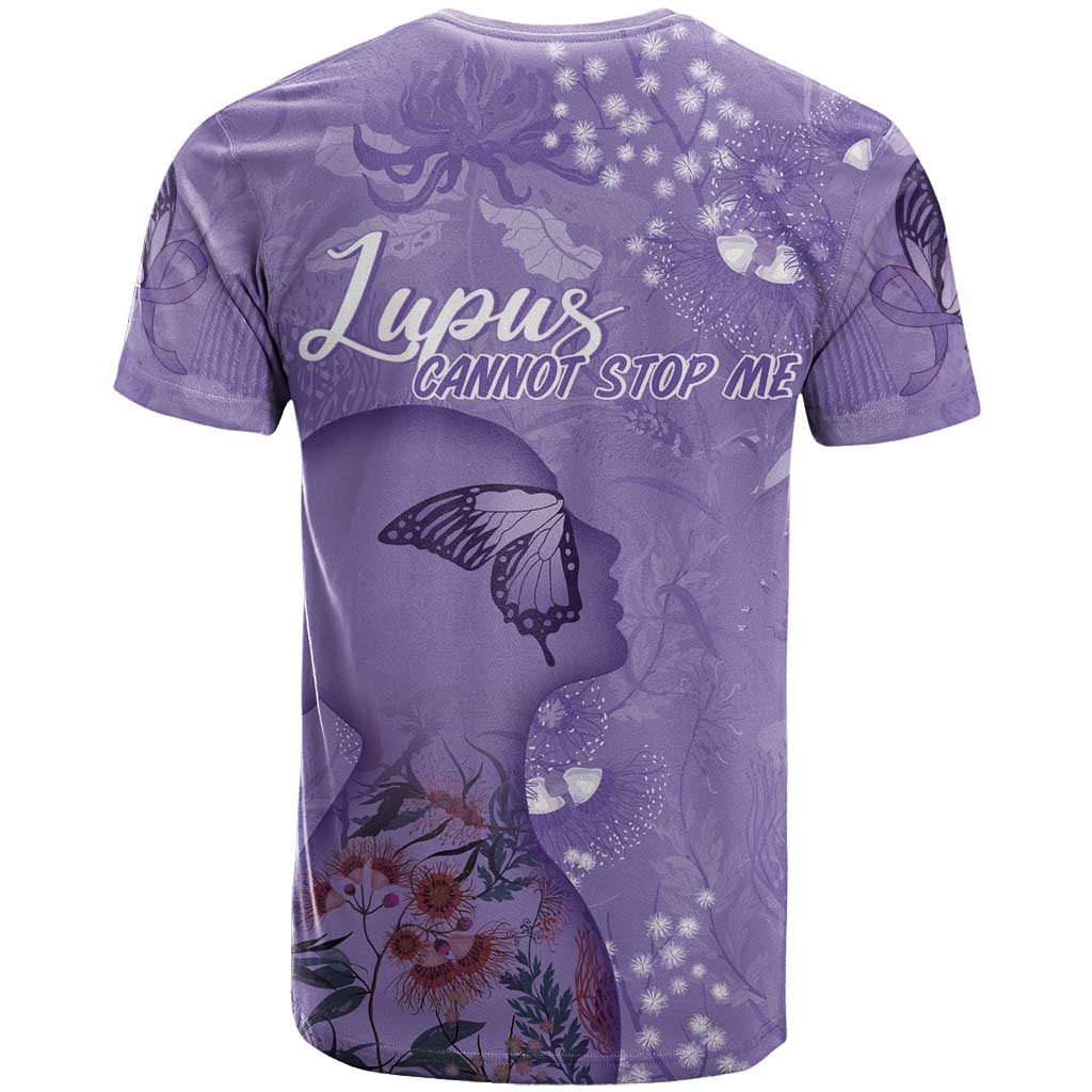 Lupus Cannot Stop Me Australia Floral T Shirt Purple Ribbon