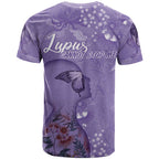 Lupus Cannot Stop Me Australia Floral T Shirt Purple Ribbon