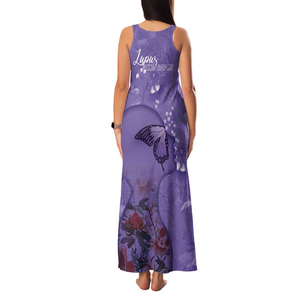 Lupus Cannot Stop Me Australia Floral Tank Maxi Dress Purple Ribbon