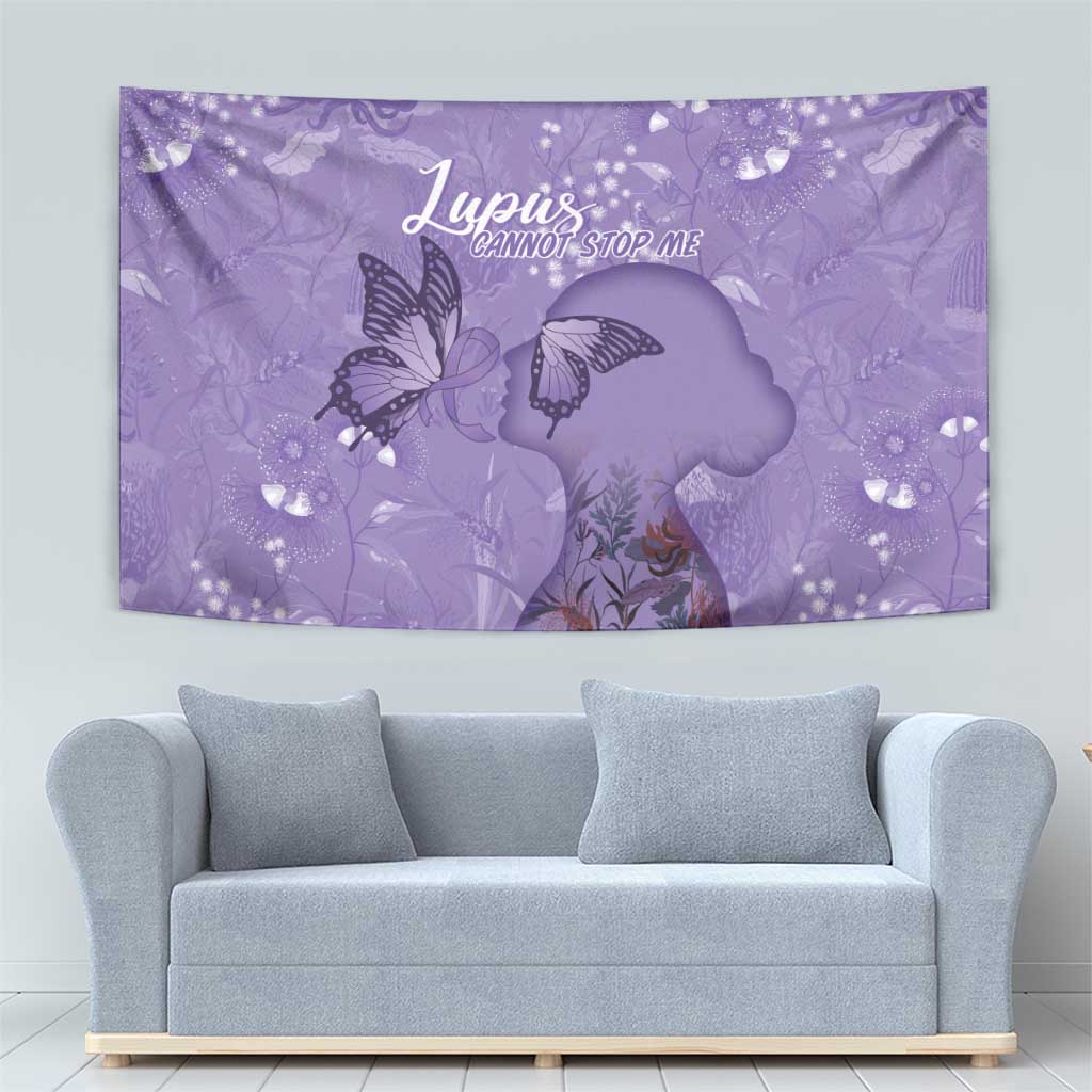 Lupus Cannot Stop Me Australia Floral Tapestry Purple Ribbon