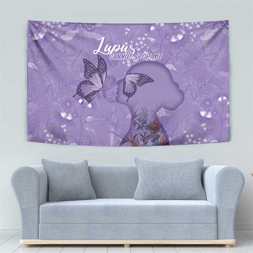 Lupus Cannot Stop Me Australia Floral Tapestry Purple Ribbon