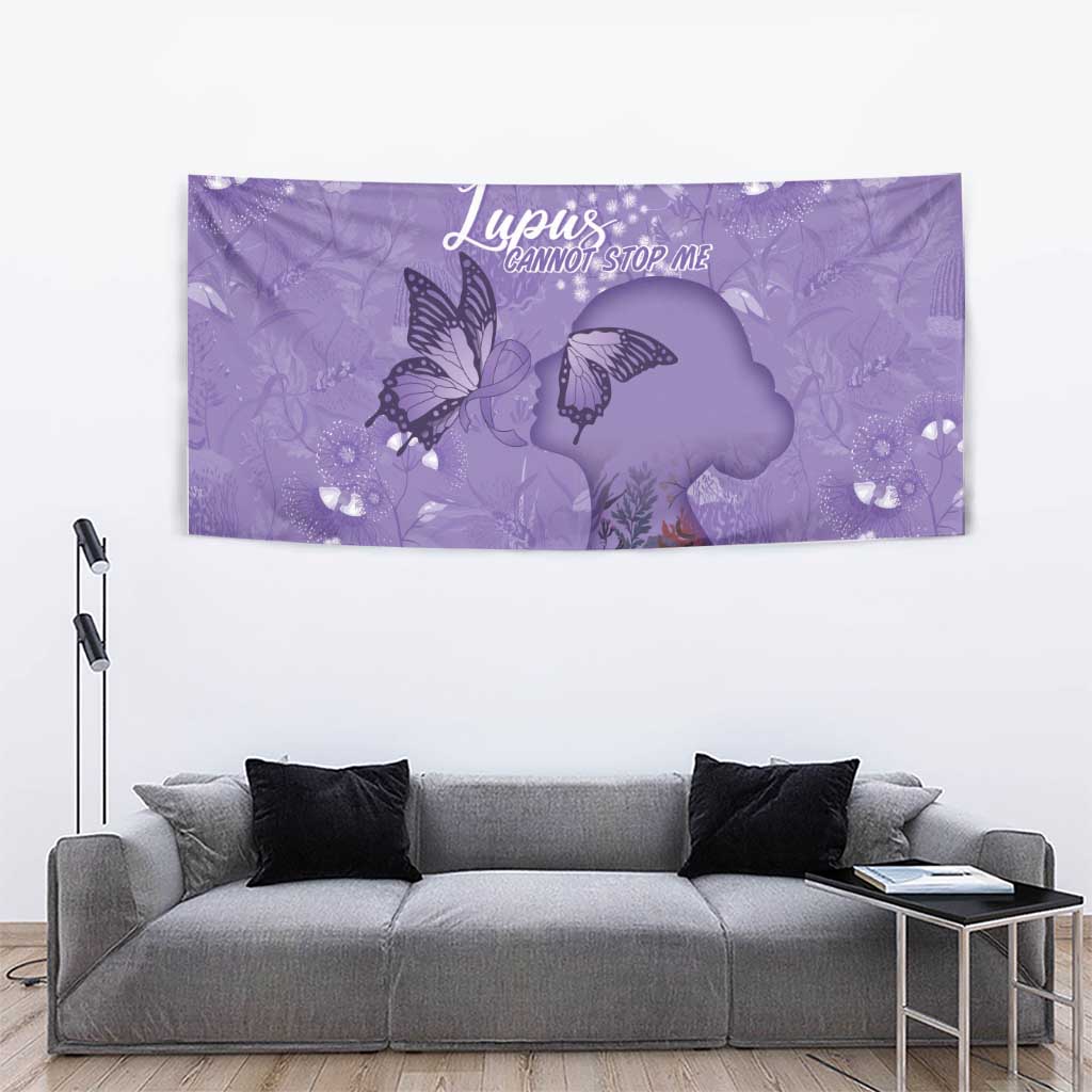 Lupus Cannot Stop Me Australia Floral Tapestry Purple Ribbon