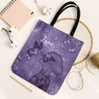 Lupus Cannot Stop Me Australia Floral Tote Bag Purple Ribbon