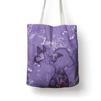 Lupus Cannot Stop Me Australia Floral Tote Bag Purple Ribbon