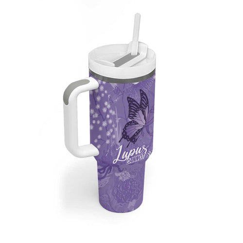 Lupus Cannot Stop Me Australia Floral Tumbler With Handle Purple Ribbon
