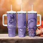 Lupus Cannot Stop Me Australia Floral Tumbler With Handle Purple Ribbon