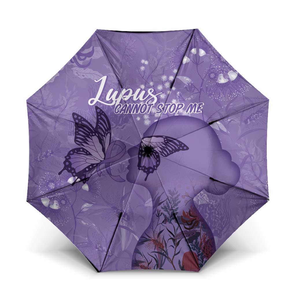 Lupus Cannot Stop Me Australia Floral Umbrella Purple Ribbon