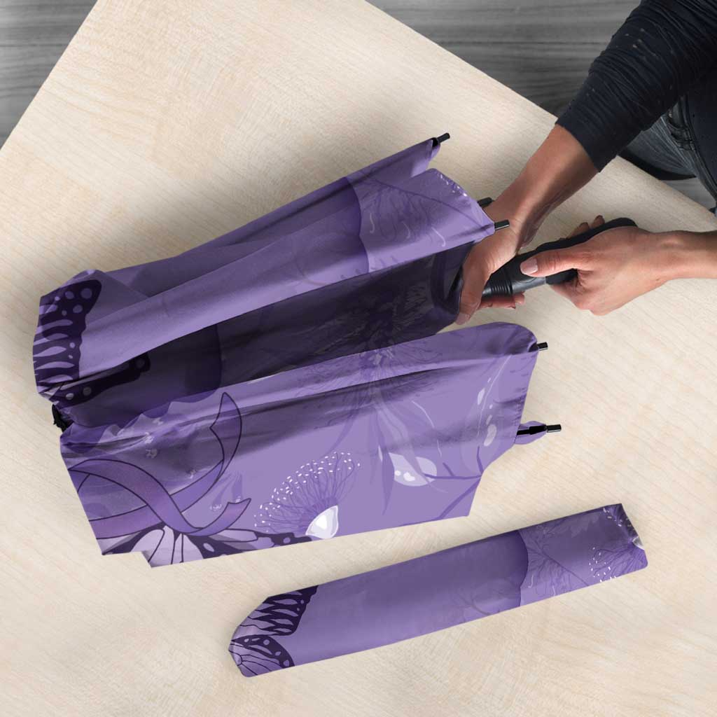 Lupus Cannot Stop Me Australia Floral Umbrella Purple Ribbon