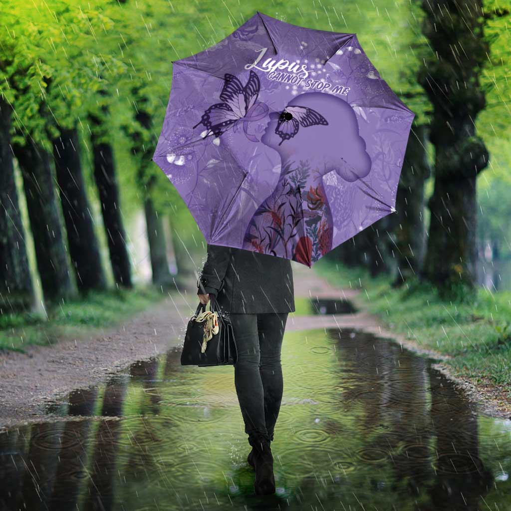 Lupus Cannot Stop Me Australia Floral Umbrella Purple Ribbon