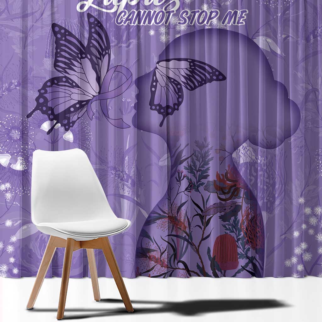 Lupus Cannot Stop Me Australia Floral Window Curtain Purple Ribbon