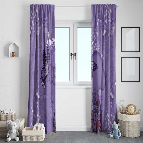 Lupus Cannot Stop Me Australia Floral Window Curtain Purple Ribbon