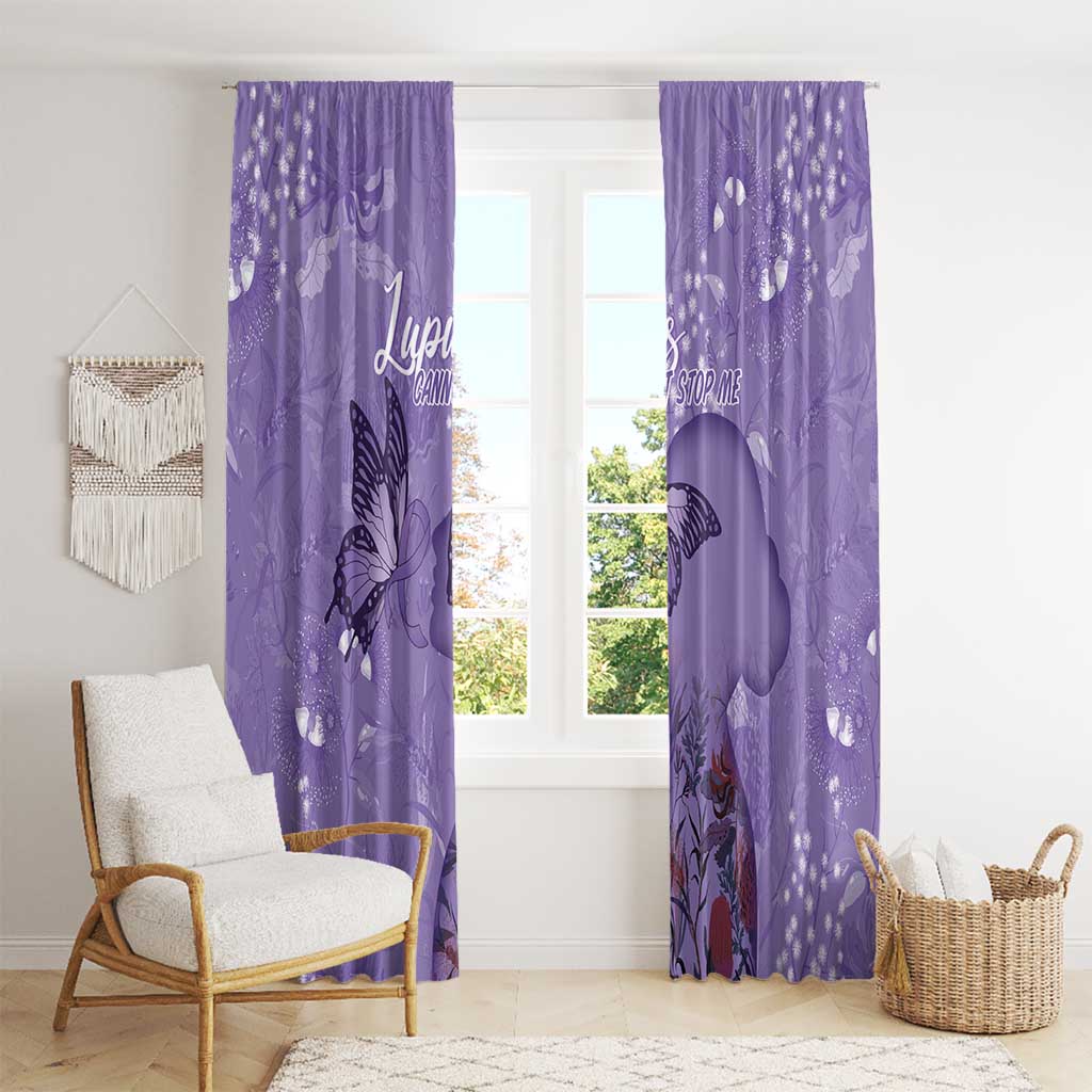Lupus Cannot Stop Me Australia Floral Window Curtain Purple Ribbon