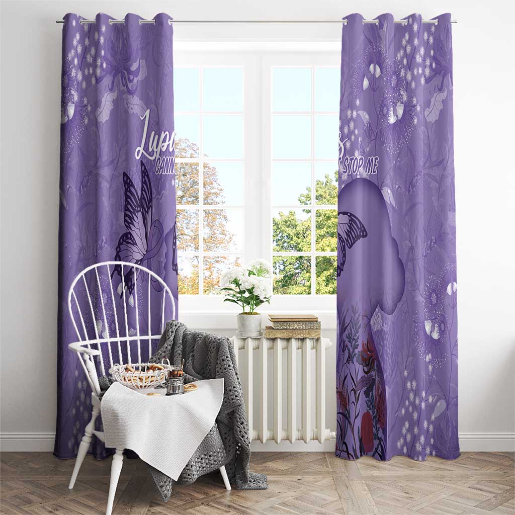 Lupus Cannot Stop Me Australia Floral Window Curtain Purple Ribbon