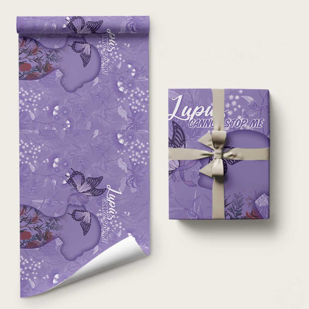 Lupus Cannot Stop Me Australia Floral Wrapping Paper Purple Ribbon
