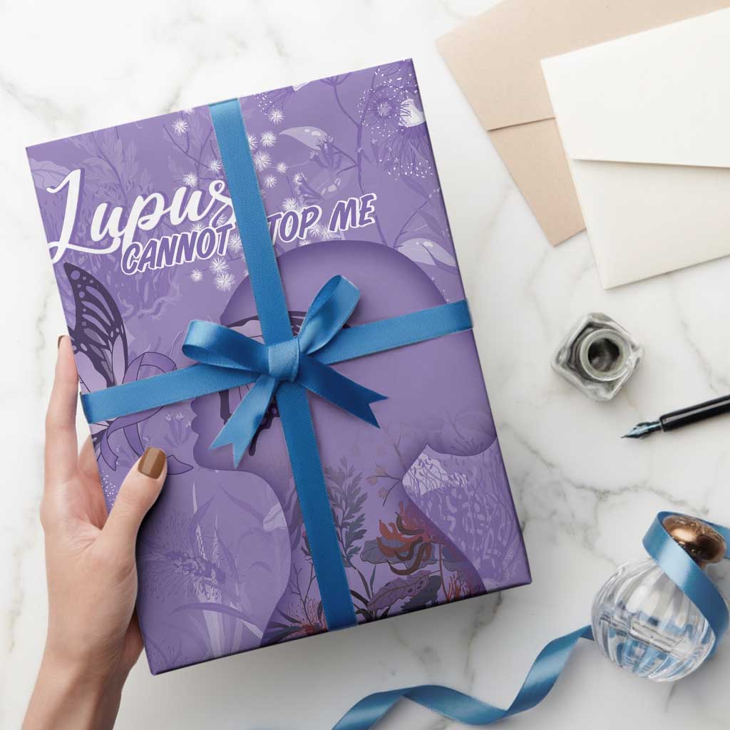 Lupus Cannot Stop Me Australia Floral Wrapping Paper Purple Ribbon