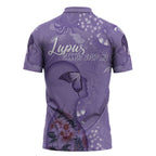 Lupus Cannot Stop Me Australia Floral Zipper Polo Shirt Purple Ribbon