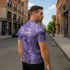 Lupus Cannot Stop Me Australia Floral Zipper Polo Shirt Purple Ribbon