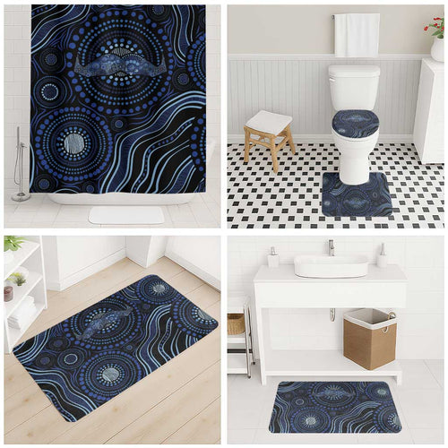 Australia Indigenous Bathroom Set Aboriginal Mustache - Aussie Hoodie