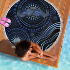 Australia Indigenous Beach Blanket Aboriginal Mustache - Aussie Hoodie