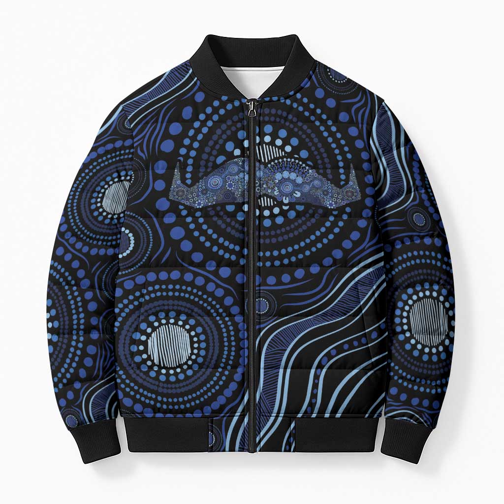 Australia Indigenous Bomber Puffer Jacket Aboriginal Mustache - Aussie Hoodie