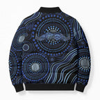Australia Indigenous Bomber Puffer Jacket Aboriginal Mustache - Aussie Hoodie