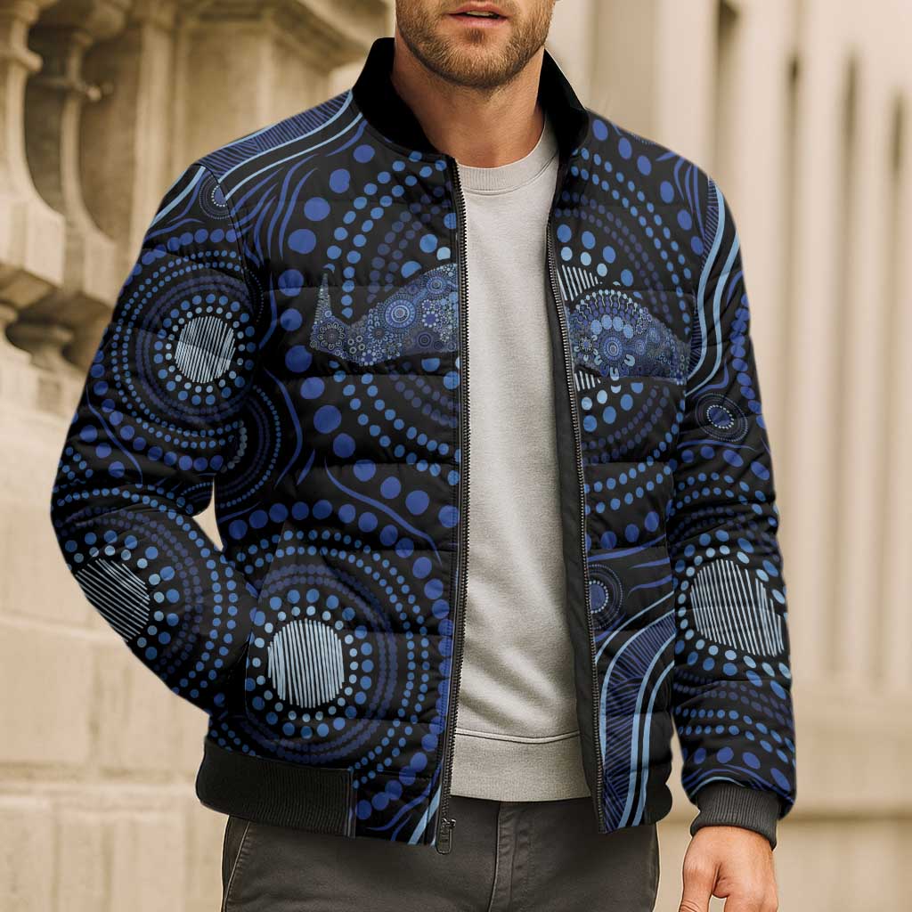 Australia Indigenous Bomber Puffer Jacket Aboriginal Mustache - Aussie Hoodie