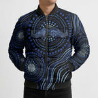 Australia Indigenous Bomber Puffer Jacket Aboriginal Mustache - Aussie Hoodie