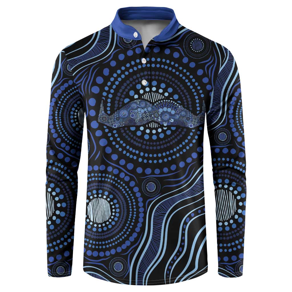 Australia Indigenous Button Sweatshirt Aboriginal Mustache - Aussie Hoodie