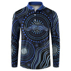 Australia Indigenous Button Sweatshirt Aboriginal Mustache - Aussie Hoodie